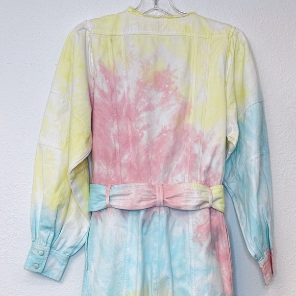 LOVESHACKFANCY Paca Rainbow Jumpsuit Radial Pastel Tie Dye New With Tags Size 4 - Picture 7 of 15